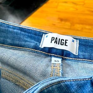 Paige jeans in excellent condition raw hem